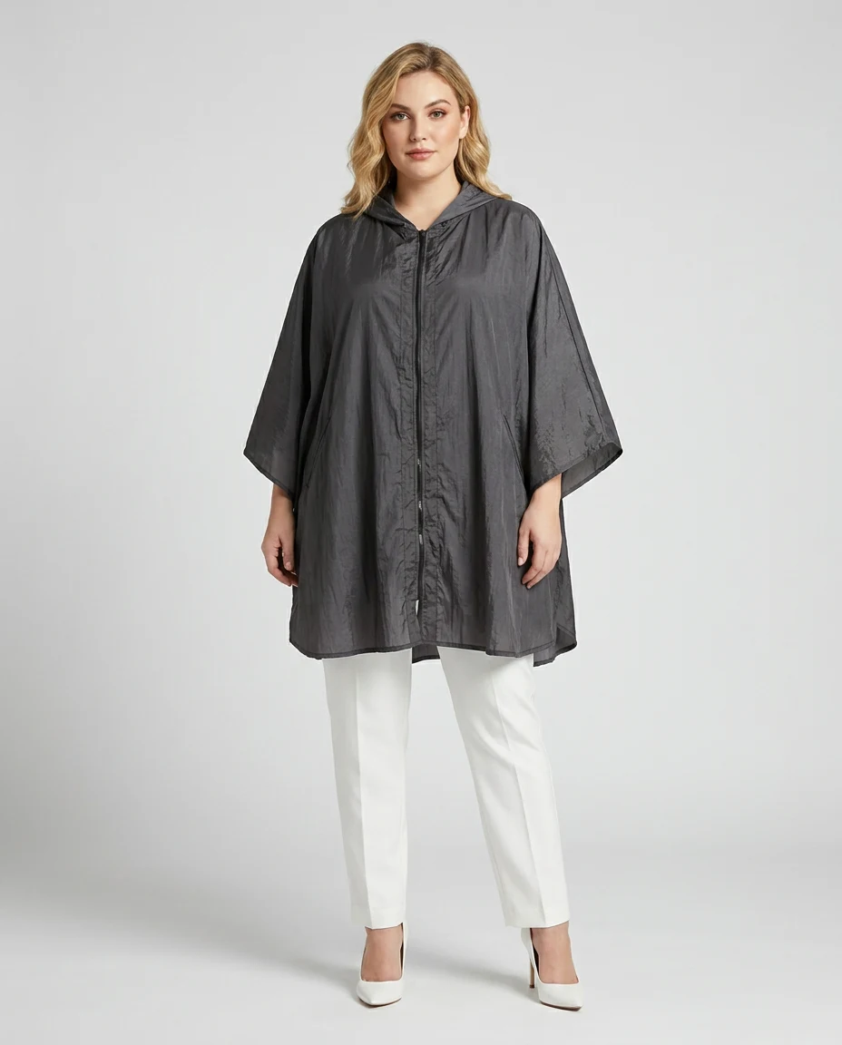 FM3077 Veste Poncho avec capuche